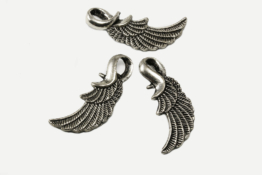 Anhänger Engel Flügel, 32 x 12 mm, silberfarben, 3 Stück