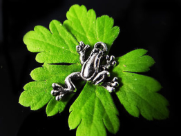Anhänger Frosch, 21 x 15 mm, silberfarben, 5 Stück