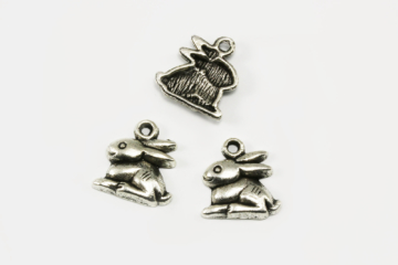 Anhänger Hase, 14 x 13 mm, 8 Stück