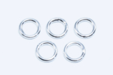 Binderinge aus 925 Silber, Ø 5 mm, Drahtstärke 0,8 mm, geschlossen