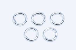 Binderinge aus 925 Silber, Ø 5 mm, Drahtstärke 0,8 mm, geschlossen