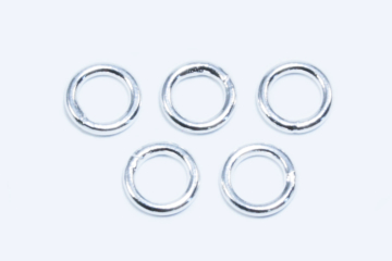 Binderinge aus 925 Silber, Ø 5 mm, Drahtstärke 0,8 mm, geschlossen