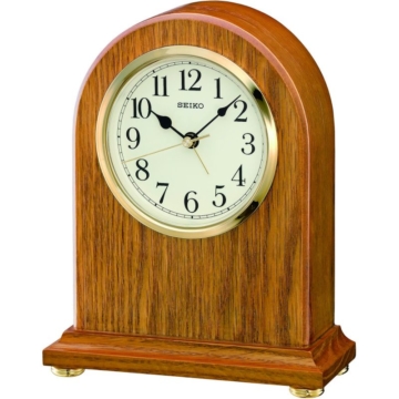 Seiko Clocks Wooden Mantel Clock Unisexuhr in Braun QXE031B