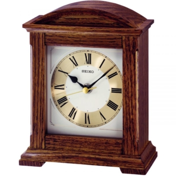 Seiko Clocks Wooden Mantel Clock Unisexuhr in Braun QXG123B