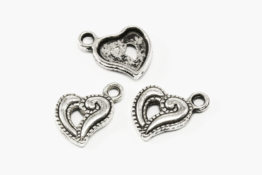 Anhänger Herz, 17 x 12 mm, 10 Stück