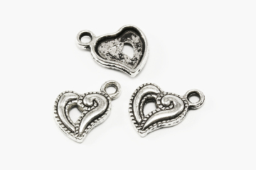 Anhänger Herz, 17 x 12 mm, 10 Stück