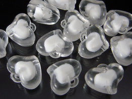 Anhänger Herz, 21 x 18 mm, Kunststoff