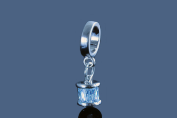 Anhänger mit Zirkonia, silberfarben