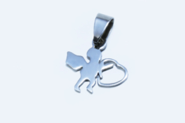 Anhänger Schutzengel, Edelstahl, mit Collierschlaufe