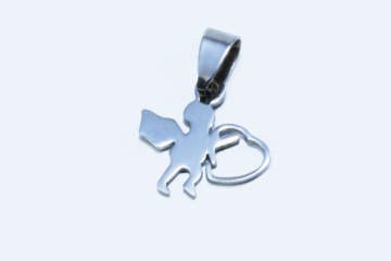Anhänger Schutzengel, Edelstahl, mit Collierschlaufe