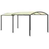 Outsunny Carport, 3 x 3m/3 x 5,6m Ausziehbarer Autogarage, Autoüberdachung, Winddichtes Doppelcarport, für Auto, Lkw, Boot, Schwarz+Beige