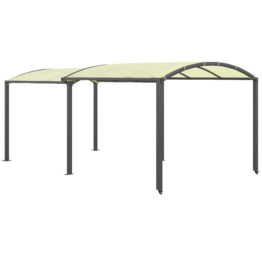Outsunny Carport, 3 x 3m/3 x 5,6m Ausziehbarer Autogarage, Autoüberdachung, Winddichtes Doppelcarport, für Auto, Lkw, Boot, Schwarz+Beige