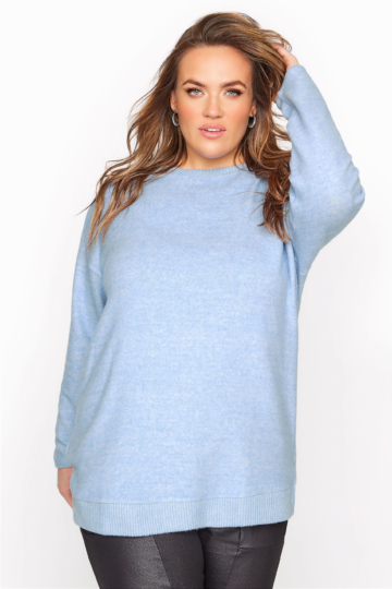 Große größen blaues soft touch swing shirt 50-52