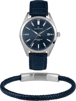 Jacques Lemans, Uhren-Set in dunkelblau, Uhren für Herren