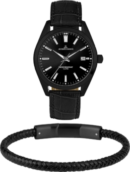Jacques Lemans, Uhren-Set in schwarz, Uhren für Herren