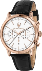 Maserati, Chronograph Epoca 42mm Chr W/silver Dial Black St in schwarz/weiß, Uhren für Herren