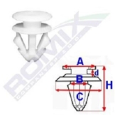 ROMIX Clip, Zier-/Schutzleiste VW,AUDI,SEAT 12633 191853585A,191853585A,191853585A  191853585A
