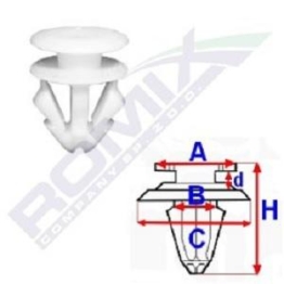 ROMIX Clip, Zier-/Schutzleiste VW,AUDI,SEAT 12633 191853585A,191853585A,191853585A  191853585A