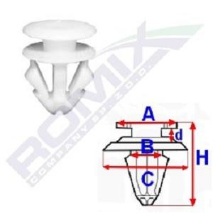 ROMIX Clip, Zier-/Schutzleiste VW,AUDI,SEAT 12633 191853585A,191853585A,191853585A  191853585A