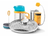 BioLite CampStove Komplett-Set Campingkocher + Wasserkocher Grillrost Kaffeepresse Licht