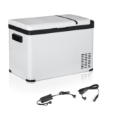 Outsunny Kühlbox Auto 30L mit LCD-Anzeige Kompressor Autokühlschrank elektrisch Boot Camper Reisen 12/24V DC und 110-240V AC Weiß