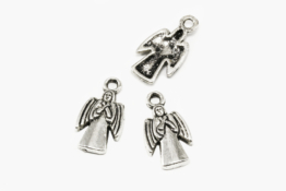 Anhänger Schutzengel, 19 x 10 mm, silberfarben, 8 Stück