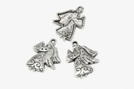 Anhänger Schutzengel, 24 x 18 mm, silberfarben, 5 Stück