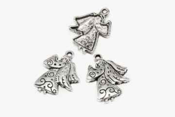Anhänger Schutzengel, 24 x 18 mm, silberfarben, 5 Stück