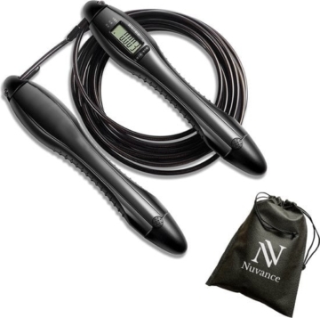 Nuvance - Professionelles Sportsprungseil mit Zähler - einstellbar - Erwachsene und Kinder - Springseil - Speedrope