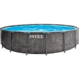 Premium Frame Pool Set Prism Greywood, Ø 457 x 122cm, Schwimmbad