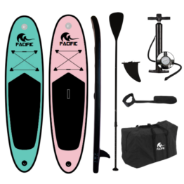 DUOSET! Pacific Sup Board Love Edition - Extra Stabil - 285 cm - Bis zu 100 kg - Rosa/Grün