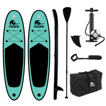 Zweierset! - Pacific SUP Aufblasbares Stand Up Paddel Board - Ozeangrün & Ozeangrün - Premium Version - 285cm - 100kg Tragkraft