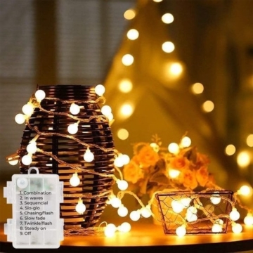 Homèlle Light String - Weihnachtsbeleuchtung für draußen und drinnen - Warm-weiß - 6 Meter - 50 LEDs