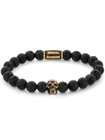 Rebel & Rose Armband Skull Black Moon RR-SK002-G-L Herren