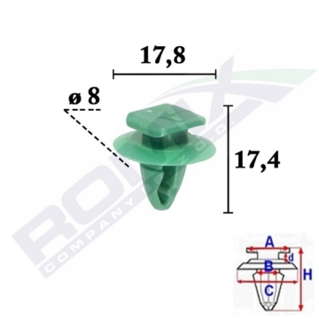 ROMIX Clip, Zier-/Schutzleiste FIAT,JEEP C70560 71748293