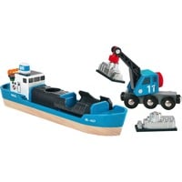 World Containerschiff mit Kranwagen, Spielfahrzeug