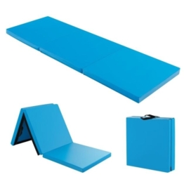 3-teilige faltbare Gymnastikmatte Anti-Rutsch-Gymnastikmatte leicht tragbar mit 2 Griffen 3-seitig Klettverschluss für Home Gym