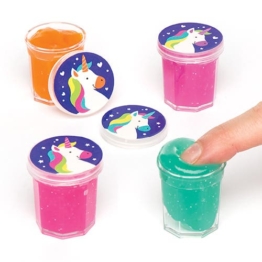 Glibbermasse "Regenbogen-Einhorn" (8 Stück) Mitgebsel