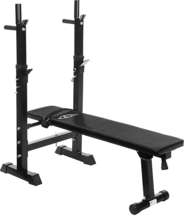 Tectake - Hantelbank für Langhanteln - höhenverstellbar - schwarz - 402148