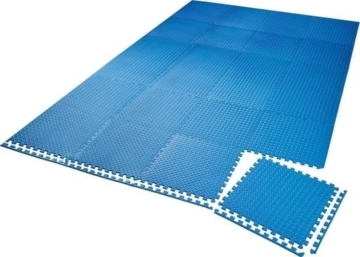 Tectake - Satz von 24 Schutzmatten Bodenschutz Fitnessmatten - blau - 404134