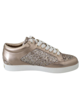 Ballet Pink Glitter Leather Sneakers