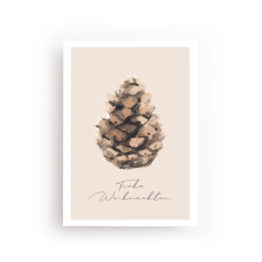 POSTKARTE KIEFERNZAPFEN WEIHNACHTEN