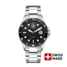 DFB DEUTSCHER-FUSSBALL-BUND Quarzuhr Edelstahl schwarz onesize Herren Schweizer Uhrwerk 42 mm 20504-1E, 20504-2E, 20504-3E