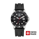 DFB Quarzuhr Herrenuhr Silikon schwarz, (Analoguhr), Herrenuhr rund, groß (ca. 42mm), Silikonarmband schwarz, Fußball-Sport