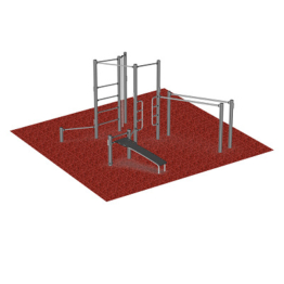 Fallschutz für Kompan Outdoor-Fitness-Stationen, Kompan Outdoor-Fitness-Station "Pro 4"