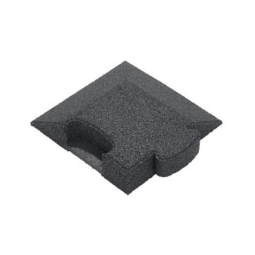 Gum-Tech Eckstück "Abgeschrägt" für Fallschutzplatten, Schwarz, 6 cm