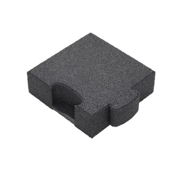 Gum-Tech Eckstück "Gerade" für Fallschutzplatten, 25x25 cm, Grau, 4,5 cm