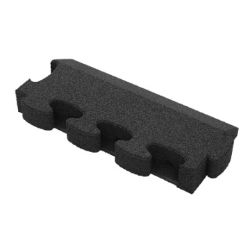 Gum-Tech Randstück "Abgeschrägt" für Fallschutzplatten, Schwarz, 8 cm