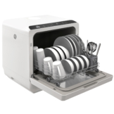 HOMCOM Tischgeschirrspüler mit/ohne Wasseranschluss benutzbar Mini Geschirrspüler mit Platz für 4 Maßgedecke, 6 Programmen, eingebautem 6-Liter-Wassertank, für Büro,Camping, Wohnmobil, Weiß   Aosom
