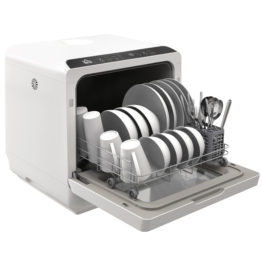 HOMCOM Tischgeschirrspüler mit/ohne Wasseranschluss benutzbar Mini Geschirrspüler mit Platz für 4 Maßgedecke, 6 Programmen, eingebautem 6-Liter-Wassertank, für Büro,Camping, Wohnmobil, Weiß   Aosom